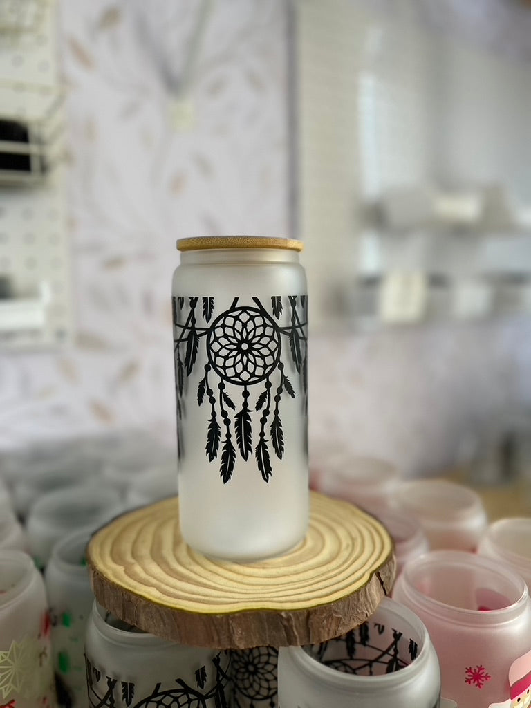 Dreamcatcher | UVDTF | 20 oz Libbey Can Glass with Bamboo Lid & Straw