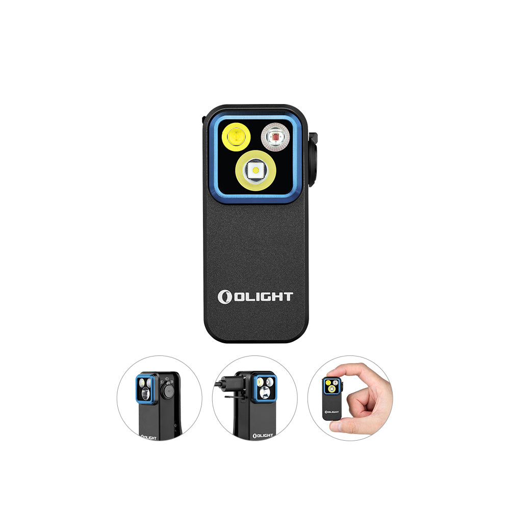Olight Oclip Pro Clip on Flashlight with Floodlight Spotlight and Red Light