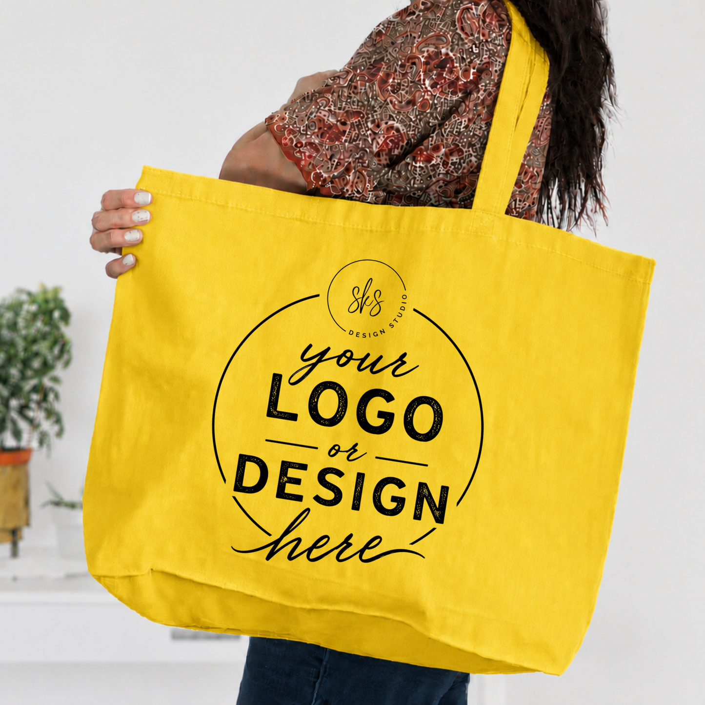 CUSTOM LOGO | Jumbo Canvas Tote Bag