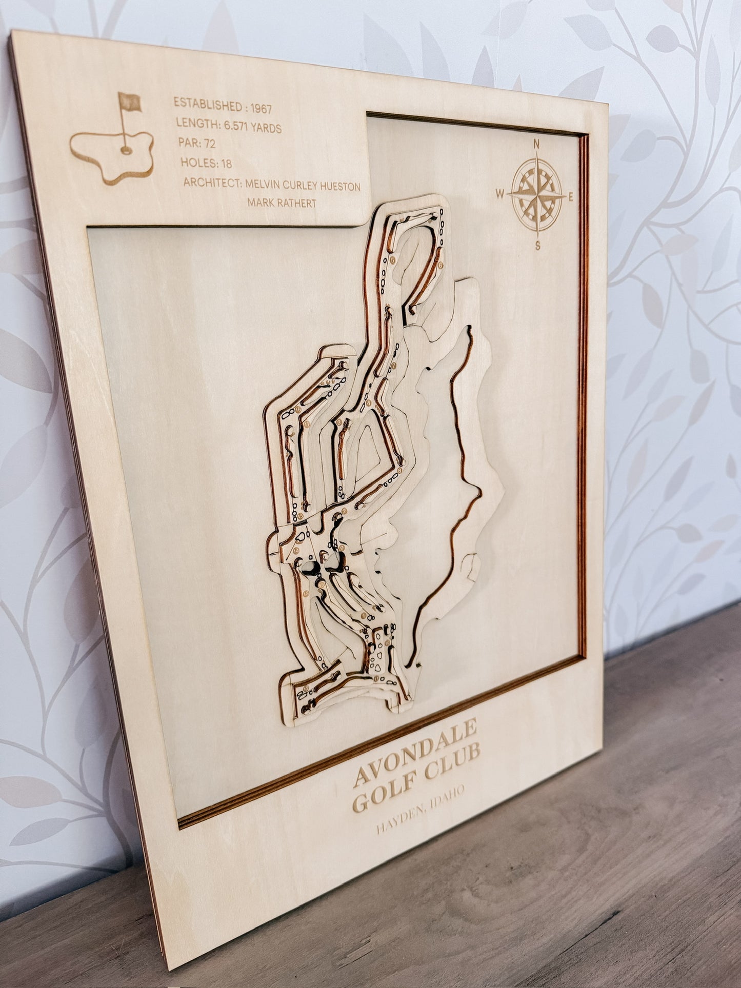 Avondale Golf Course | ENGRAVED & STAINED | Topo Map