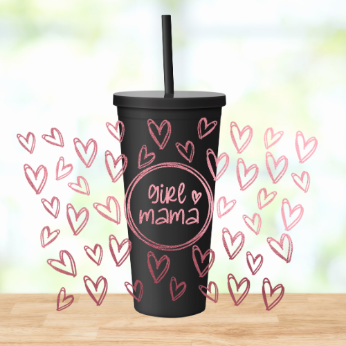 Girl Mama | UVDTF | 22oz Matte Acrylic Tumbler