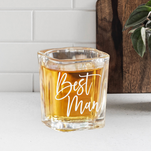 Best Man | ENGRAVED | 2oz Square Shot Glass