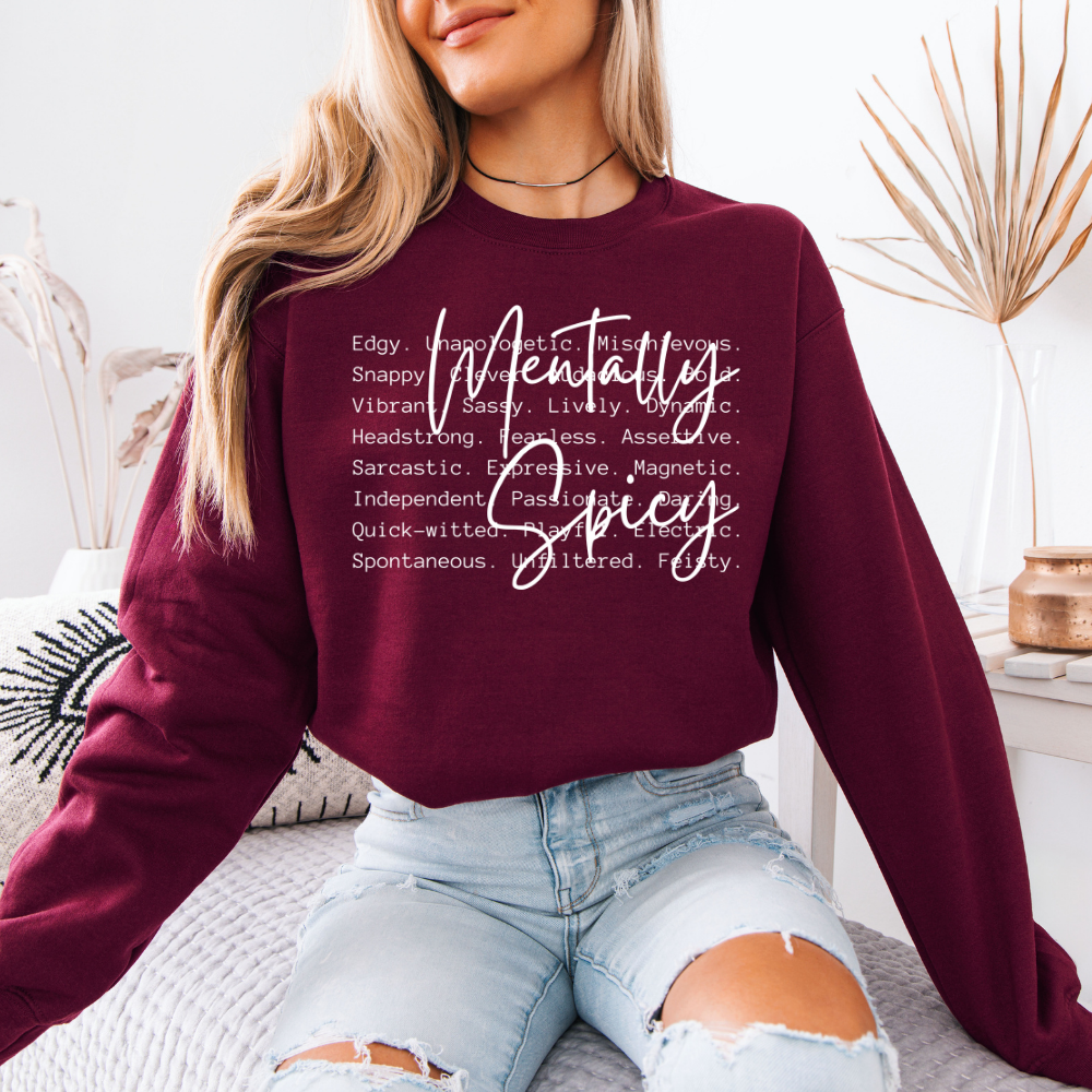 Mentally Spicy | Unisex Crewneck Sweatshirt