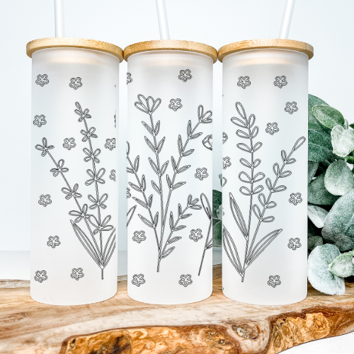 Wildflowers | UVDTF | 25oz Skinny Glass Tumbler