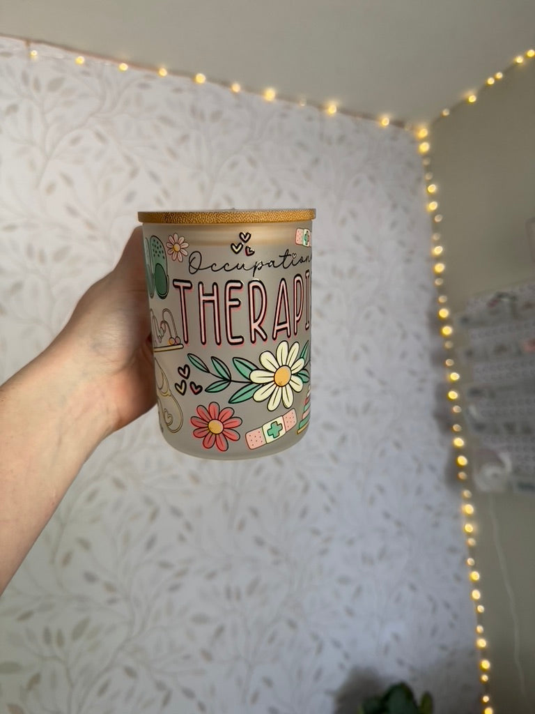Occupational Therapist | UVDTF | 15oz Mug with Handle, Bamboo Lid & Straw