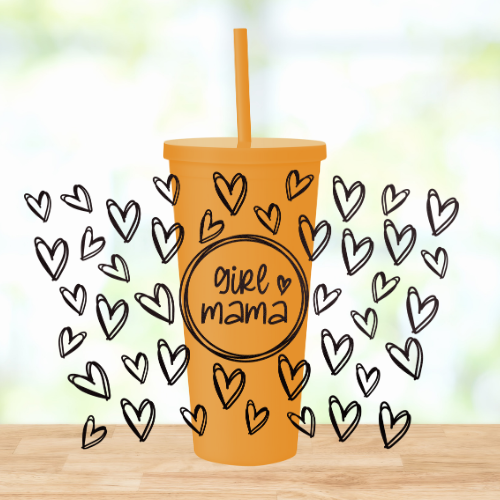 Girl Mama | UVDTF | 22oz Matte Acrylic Tumbler