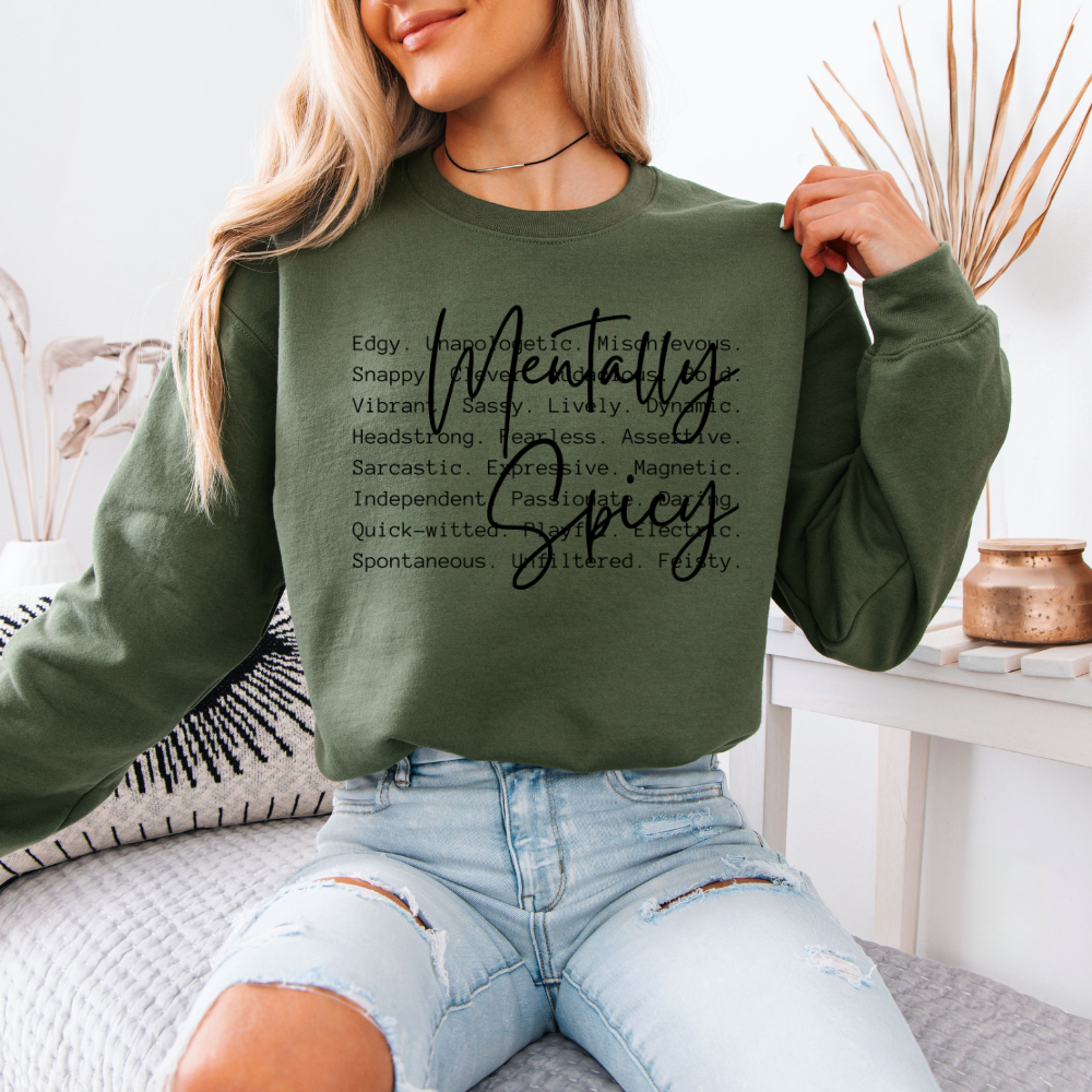 Mentally Spicy | Unisex Crewneck Sweatshirt