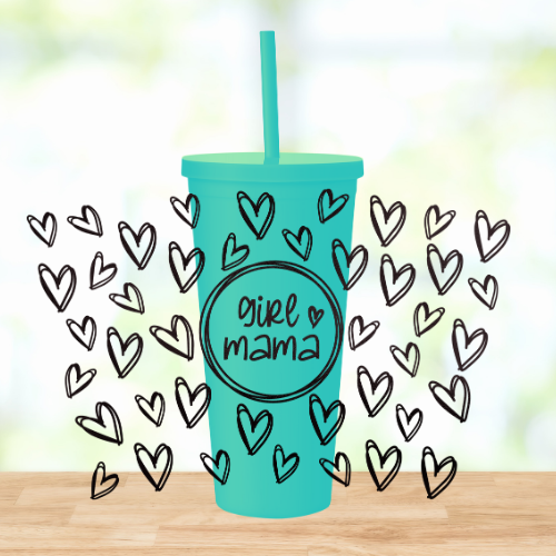 Girl Mama | UVDTF | 22oz Matte Acrylic Tumbler