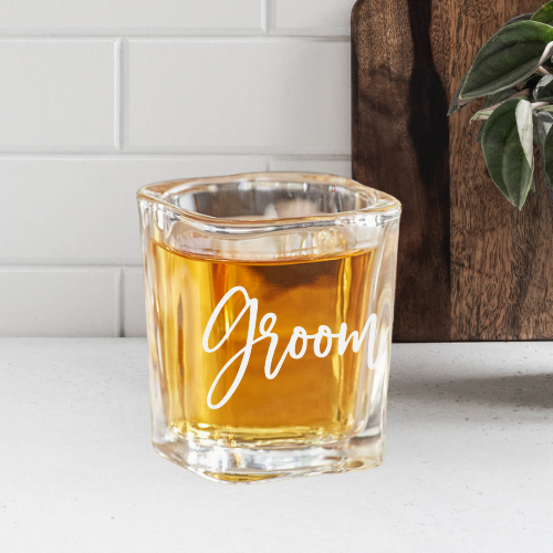 Groom | ENGRAVED | 2oz Square Shot Glass