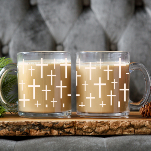 Crosses | UVDTF | 12 oz Clear Coffee Mug
