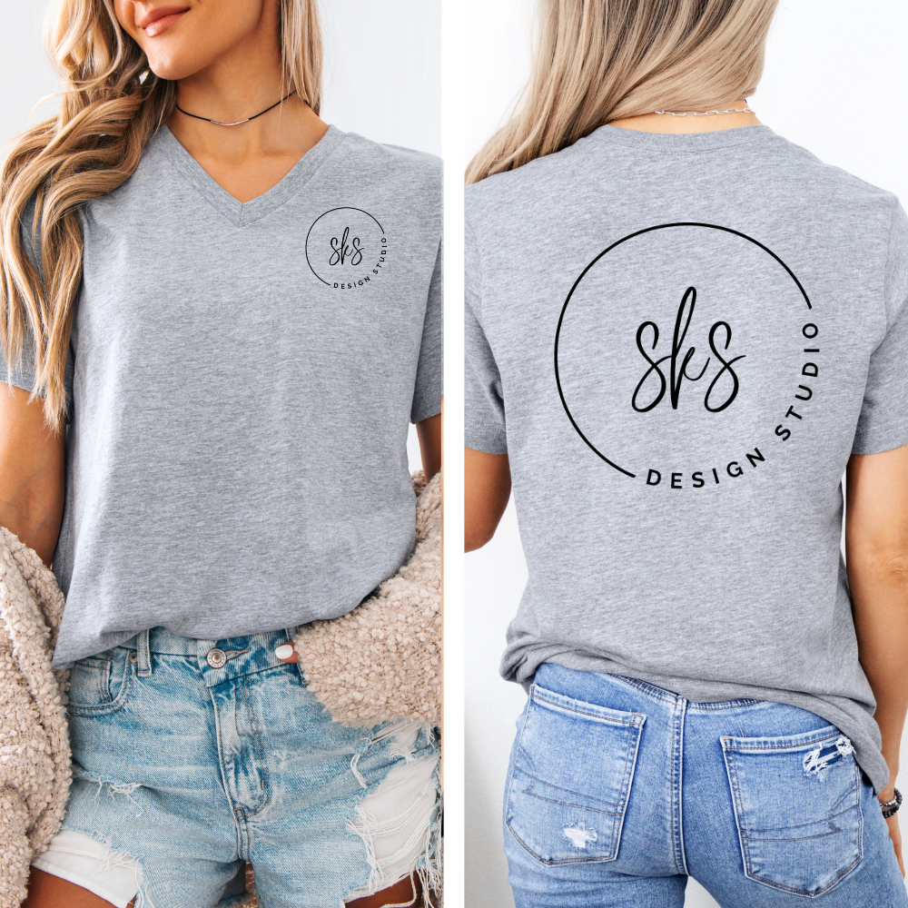CUSTOM LOGO | Women's V-Neck T-Shirt