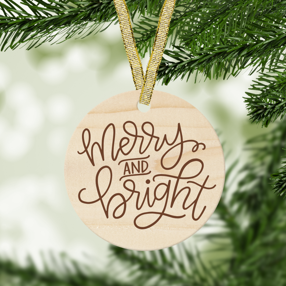 Merry & Bright | ENGRAVED | Christmas Ornament