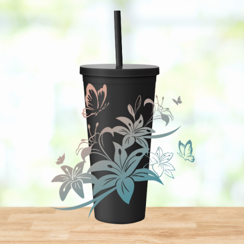 Lily | UVDTF | 22oz Matte Acrylic Tumbler