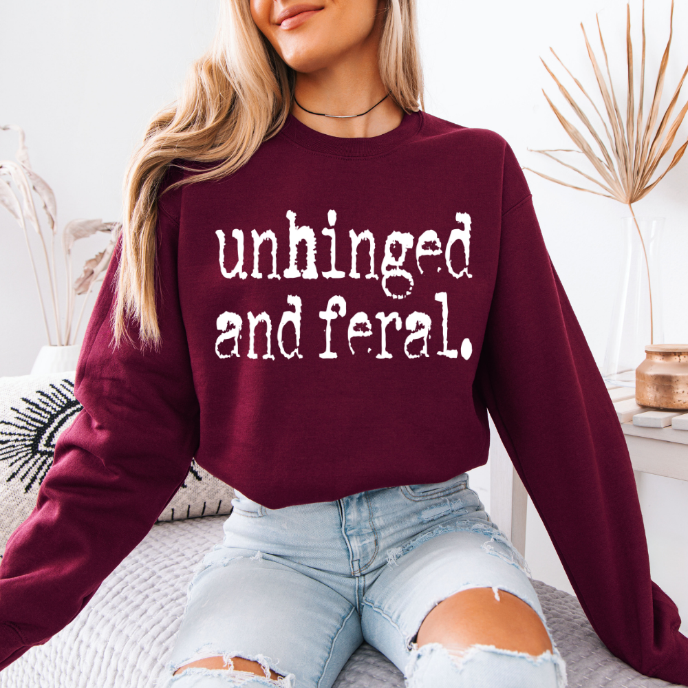 Unhinged and Feral | Unisex Crewneck Sweatshirt