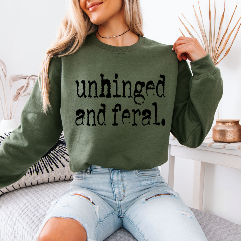 Unhinged and Feral | Unisex Crewneck Sweatshirt