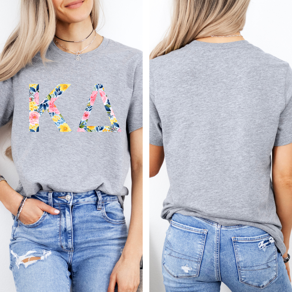Floral Sorority - Greek Letters | Women's T-Shirt