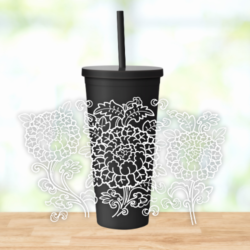 Lotus | UVDTF | 22oz Matte Acrylic Tumbler