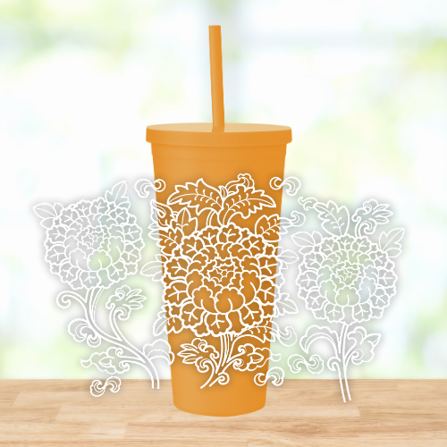 Lotus | UVDTF | 22oz Matte Acrylic Tumbler