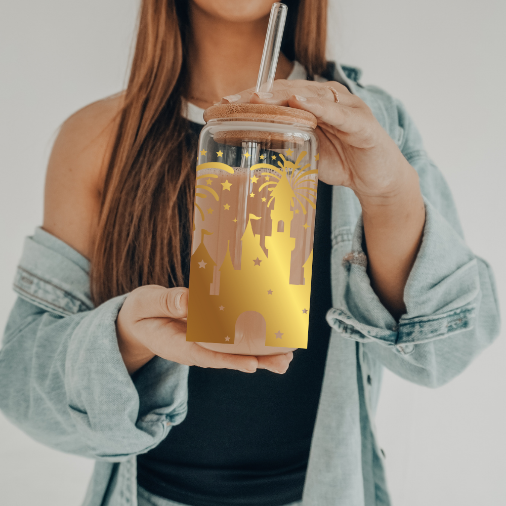 Magical Castle | UVDTF | 20 oz Libbey Can Glass with Bamboo Lid & Straw