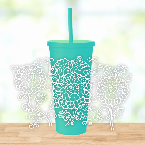 Lotus | UVDTF | 22oz Matte Acrylic Tumbler