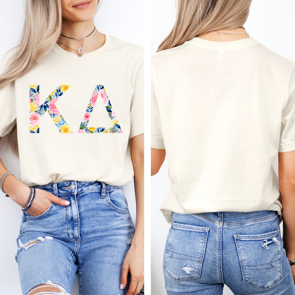Floral Sorority - Greek Letters | Women's T-Shirt