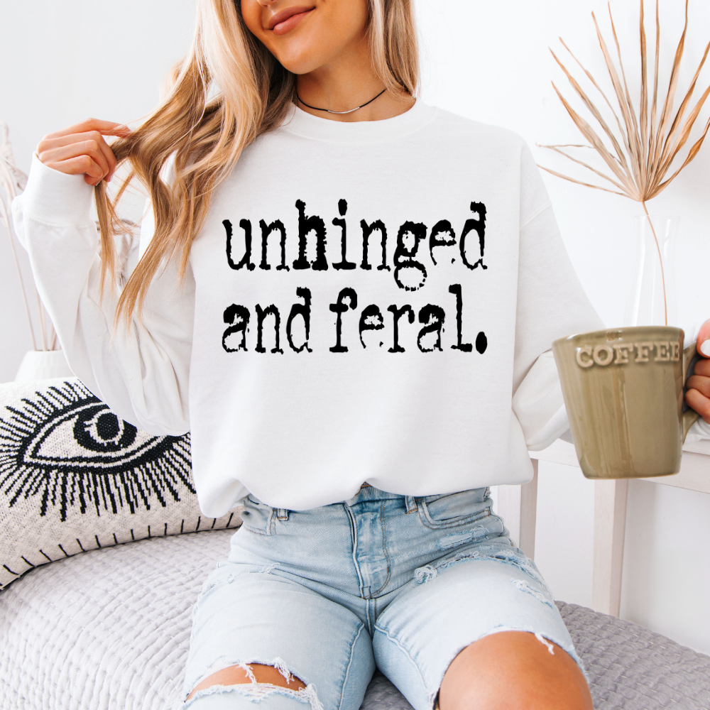 Unhinged and Feral | Unisex Crewneck Sweatshirt