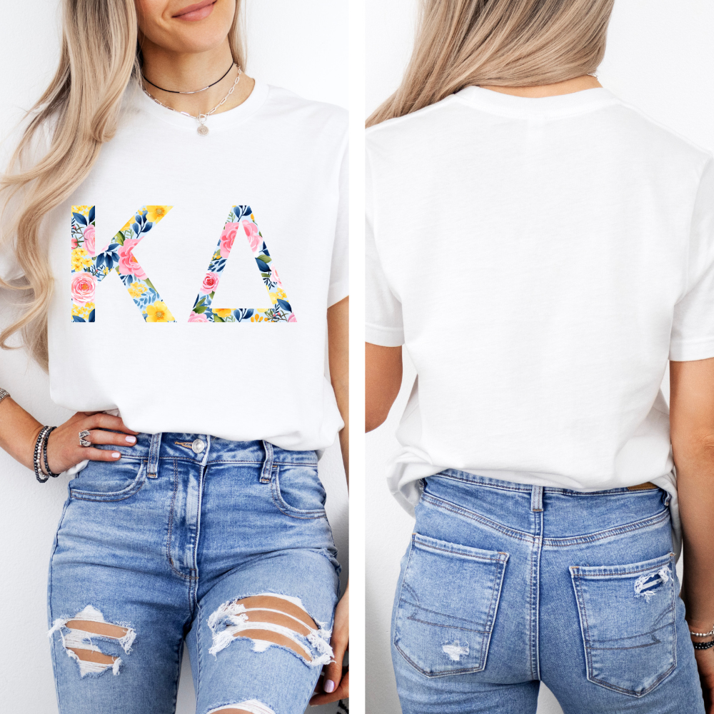 Floral Sorority - Greek Letters | Women's T-Shirt