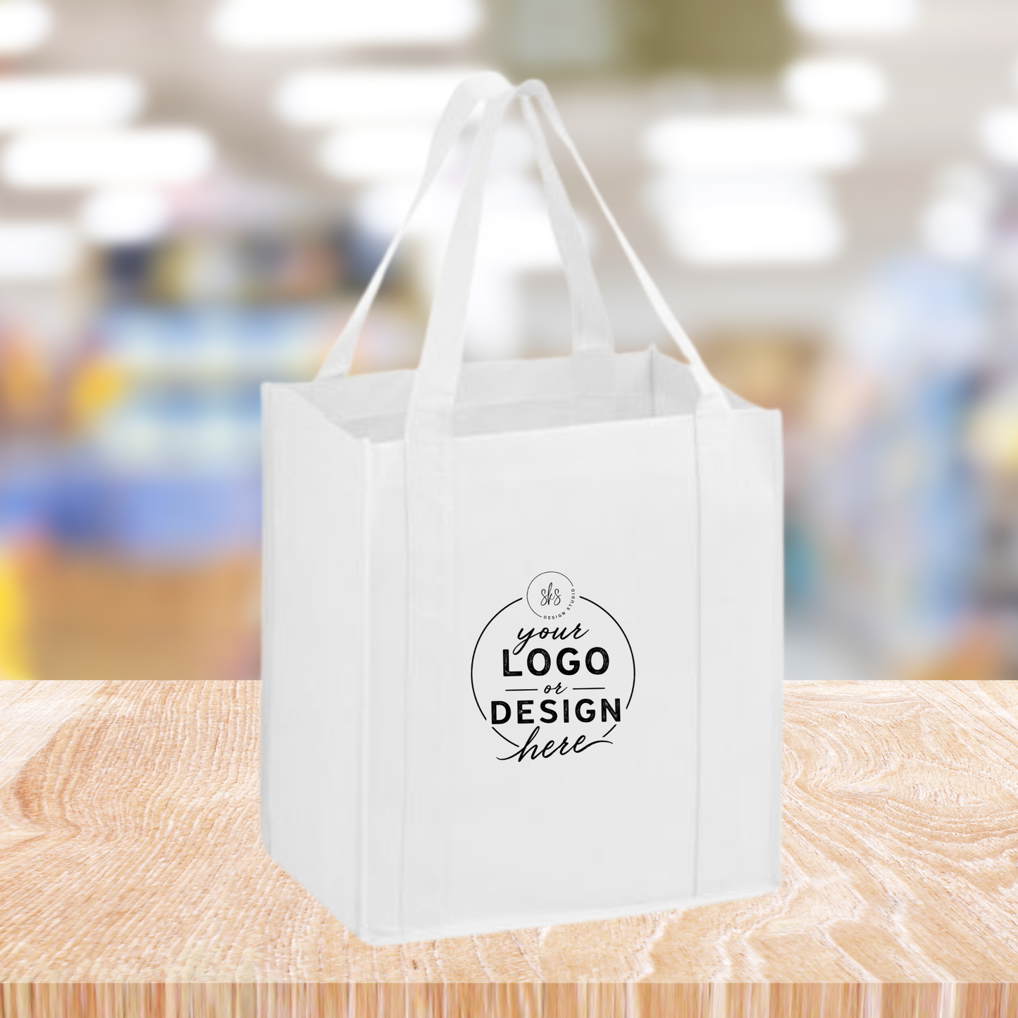 CUSTOM LOGO | Reusable Non-Woven Grocery Tote Bags