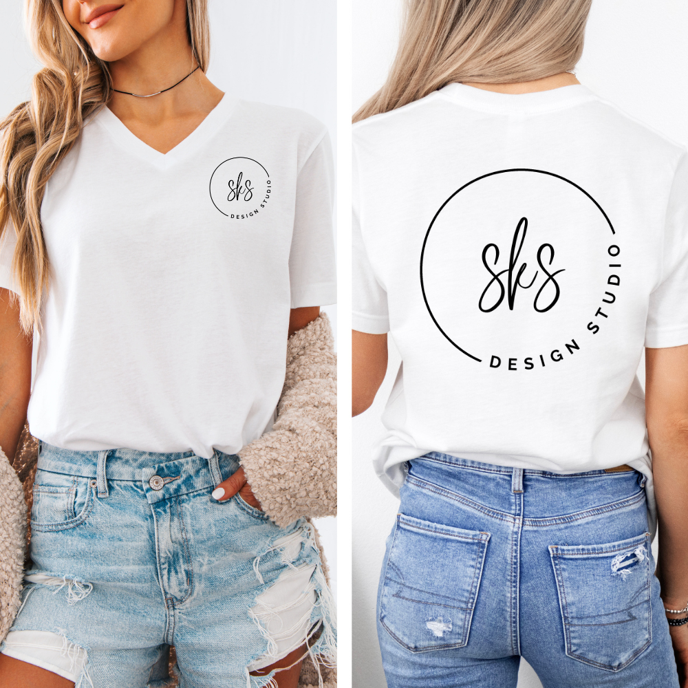 CUSTOM LOGO | Women's V-Neck T-Shirt