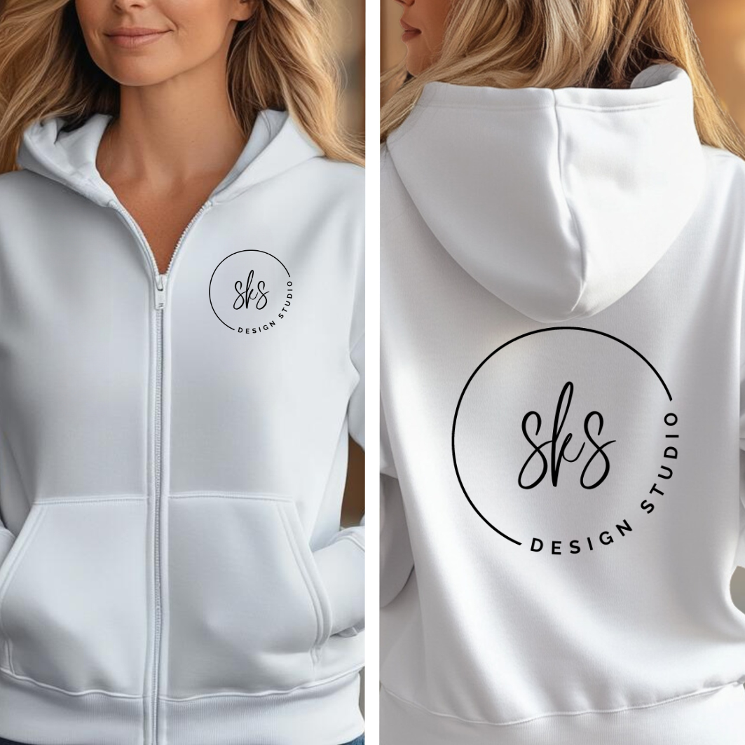 CUSTOM LOGO | Unisex Zip Up Hoodie