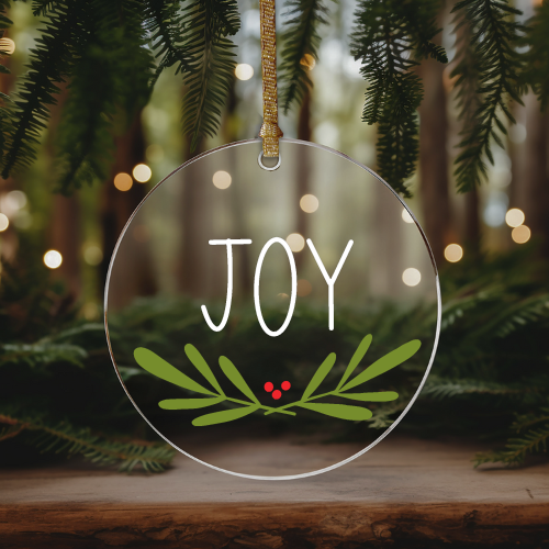 Joy | UVDTF | Christmas Ornament