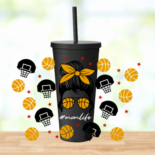 Basketball Mom | UVDTF | 22oz Matte Acrylic Tumbler