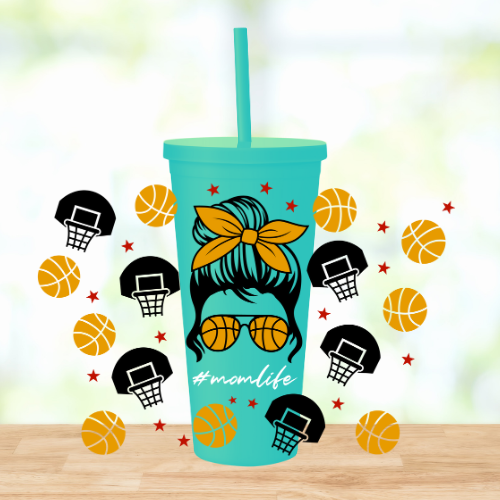 Basketball Mom | UVDTF | 22oz Matte Acrylic Tumbler