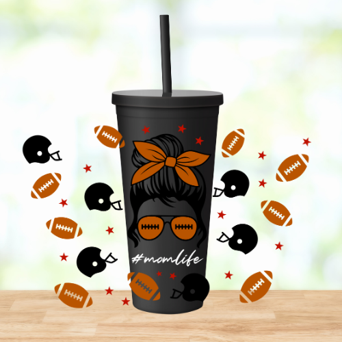 Football Mom | UVDTF | 22oz Matte Acrylic Tumbler