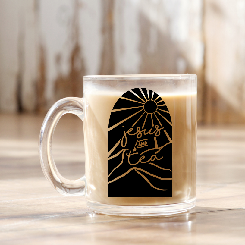 Jesus and Tea | UVDTF | 12 oz Clear Coffee Mug