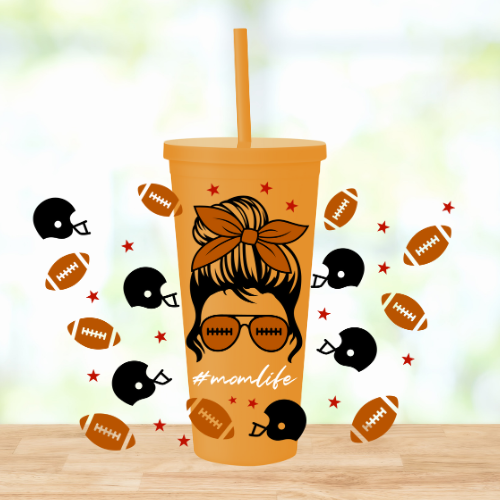 Football Mom | UVDTF | 22oz Matte Acrylic Tumbler