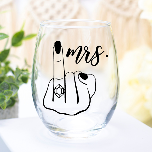Mr. & Mrs. | VINYL | 12oz Stemless Wine Glass