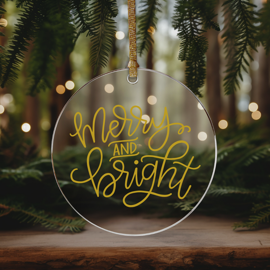 Merry & Bright | UVDTF | Christmas Ornament