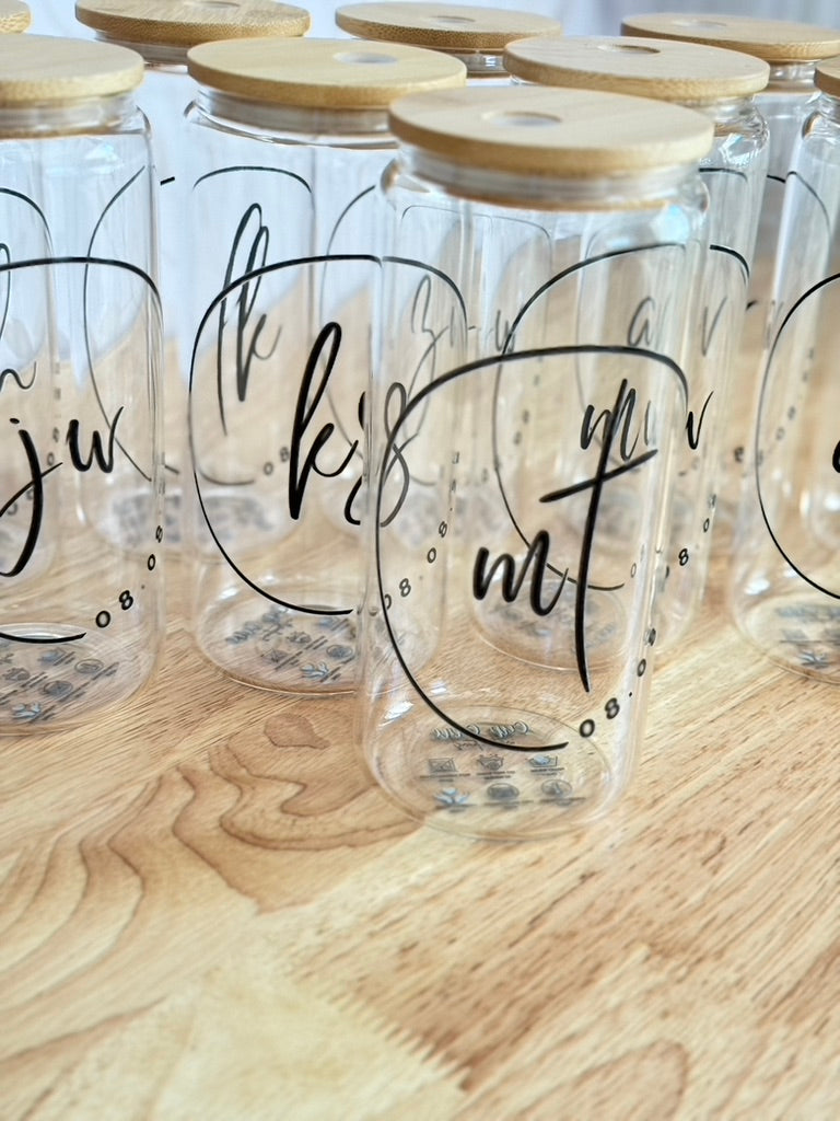 CUSTOM LOGO | UVDTF | 20 oz Libbey Can Glass with Bamboo Lid & Straw