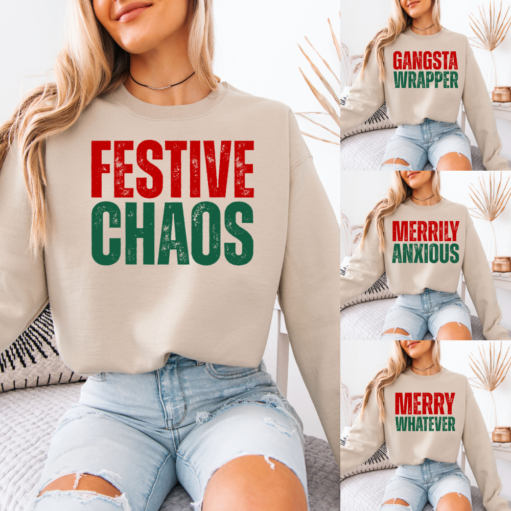 Festive Chaos | Unisex Crewneck Sweatshirt