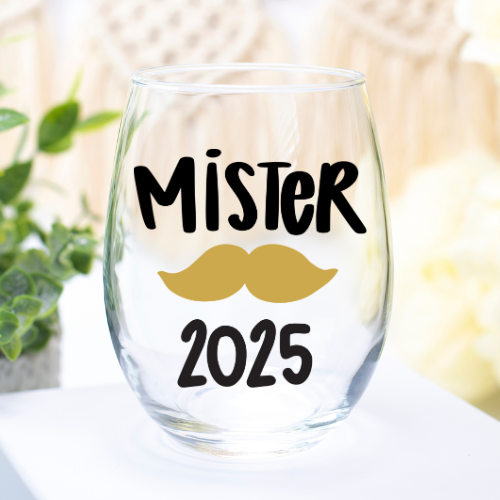 Mister 2025 | UVDTF | 12oz Stemless Wine Glass