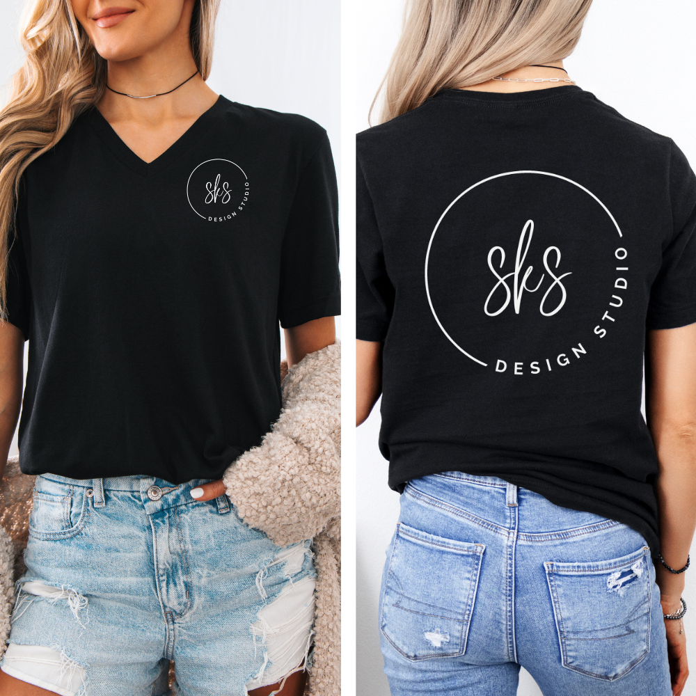 CUSTOM LOGO | Women's V-Neck T-Shirt