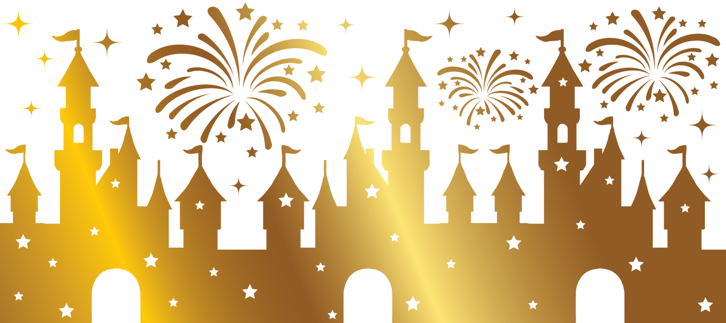 Magical Castle | VINYL | 40 oz Glass Tumbler with Bamboo Lid & Straw