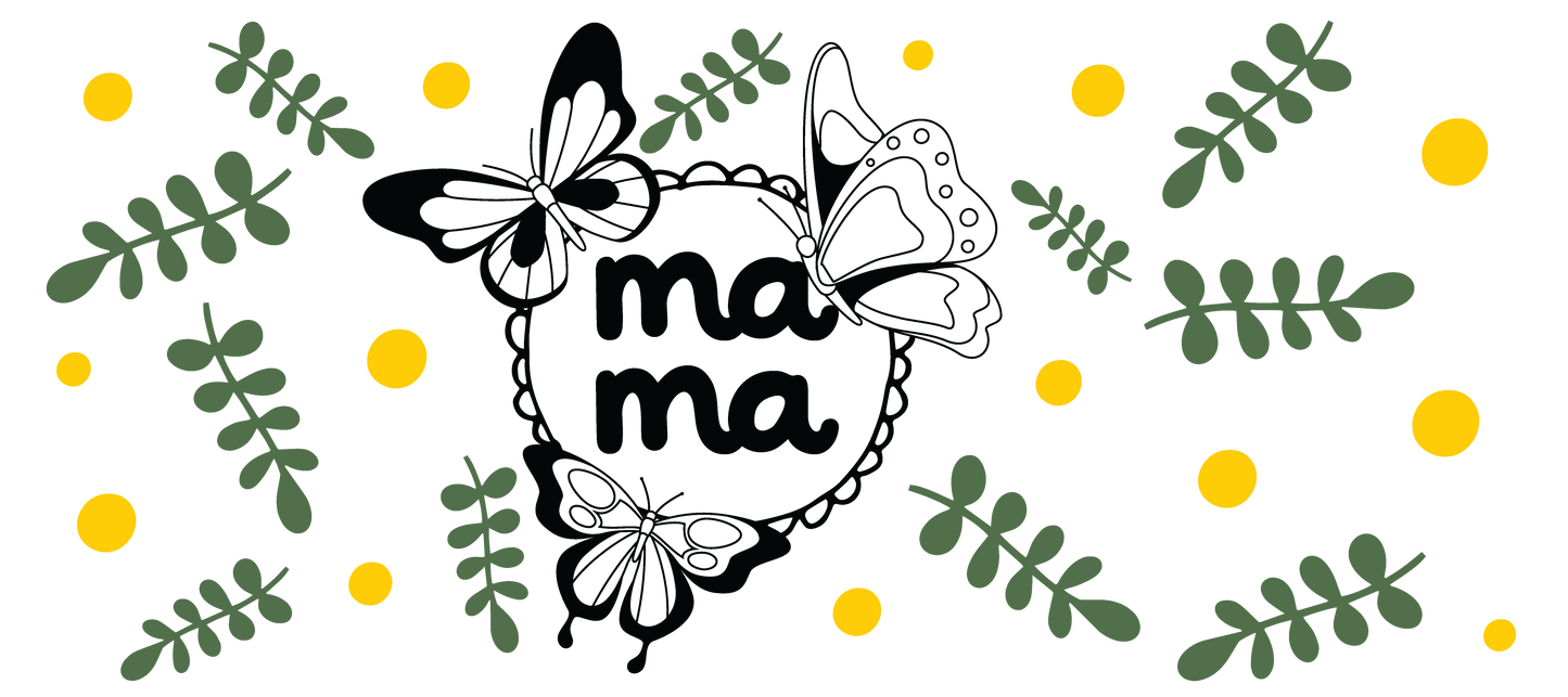 Mama Daisy | UVDTF | 40 oz Glass Tumbler with Bamboo Lid & Straw