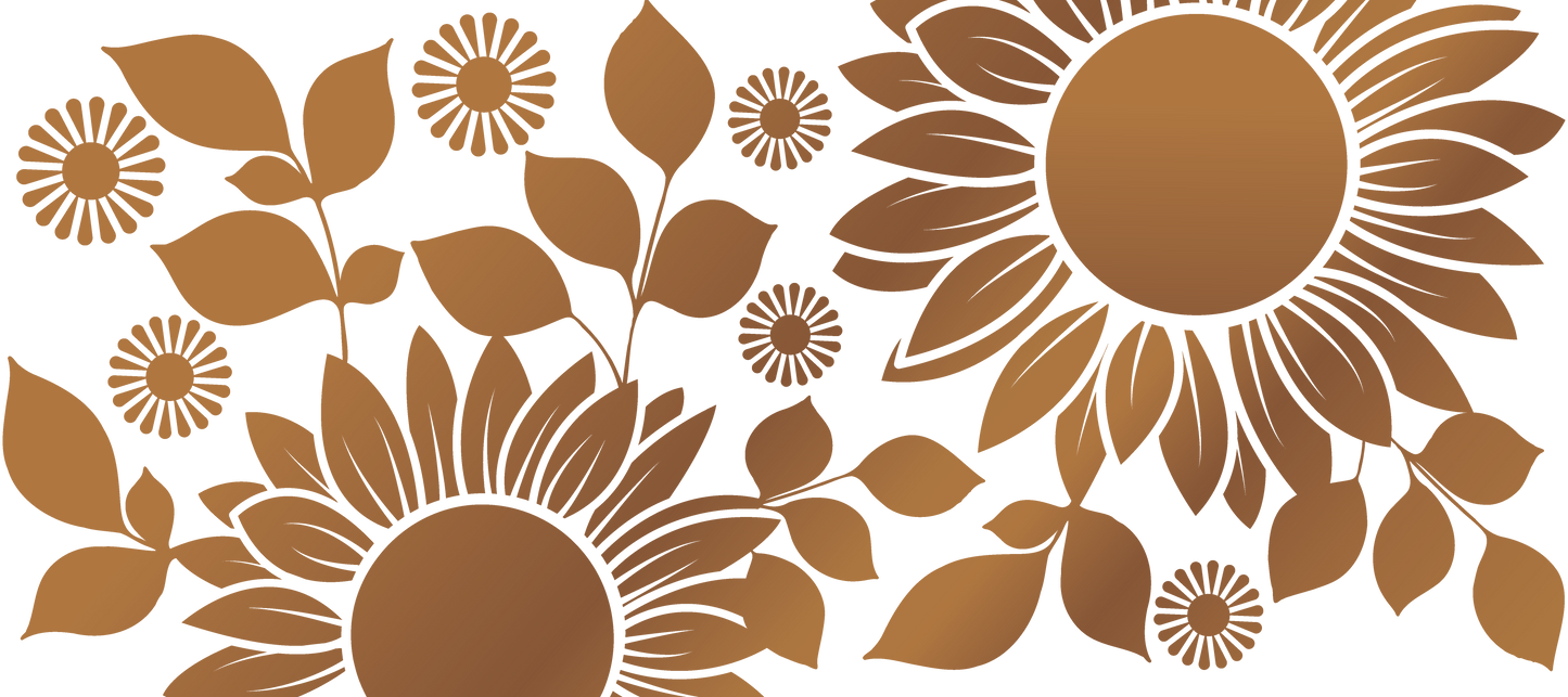 Sunflowers | VINYL | 40 oz Glass Tumbler with Bamboo Lid & Straw
