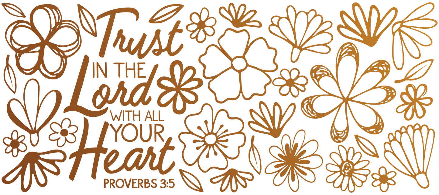 Trust In The Lord With All Your Heart | VINYL | 40 oz Glass Tumbler with Bamboo Lid & Straw