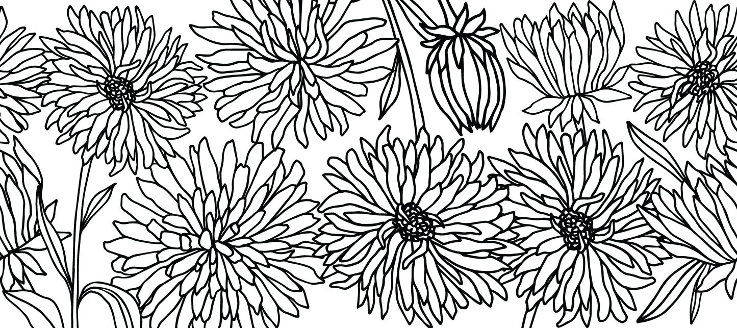 Chrysanthemums | UVDTF | 40 oz Glass Tumbler with Bamboo Lid & Straw
