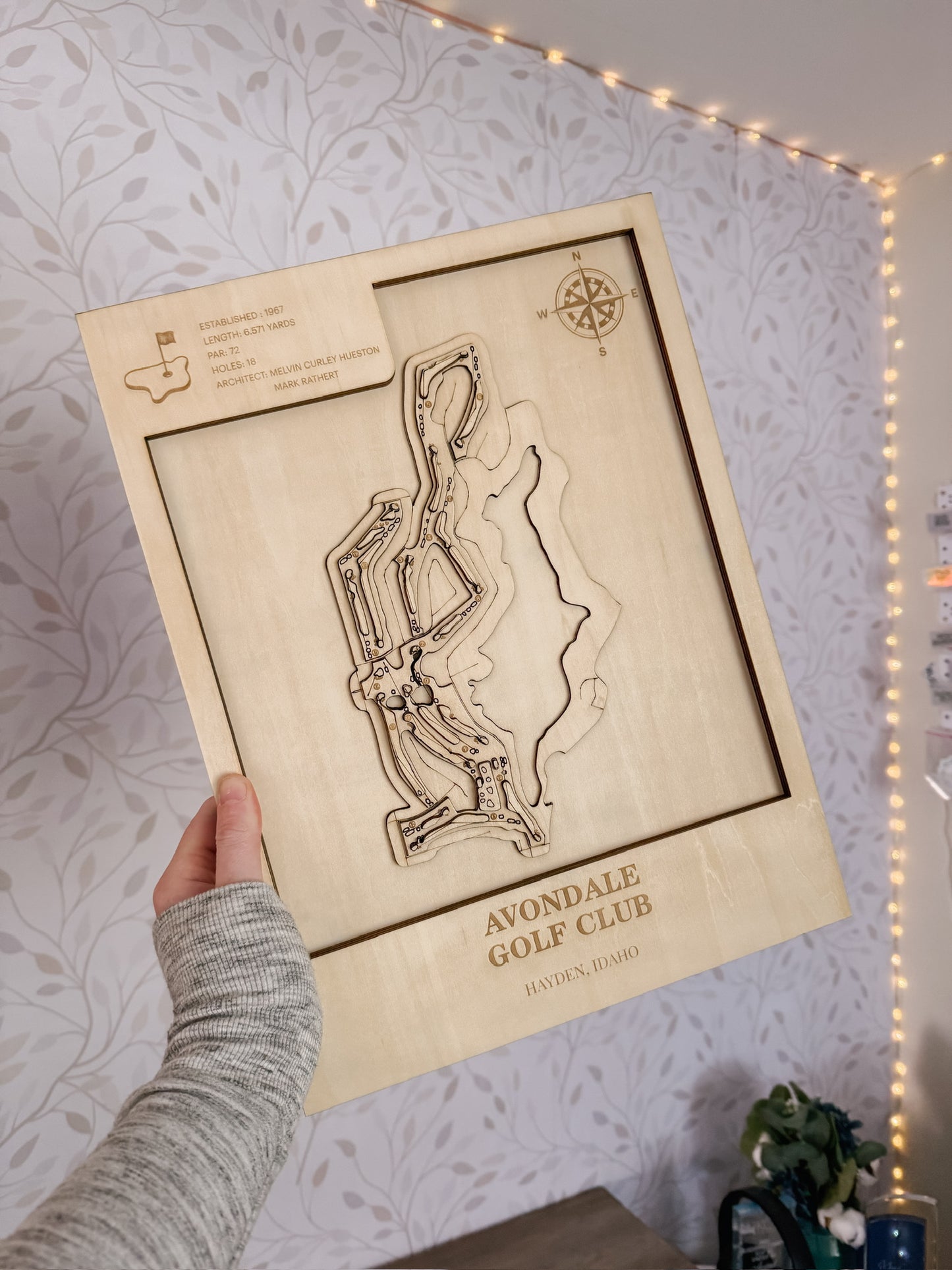 Avondale Golf Course | ENGRAVED & STAINED | Topo Map