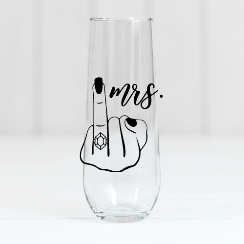 Mr. & Mrs. | UVDTF | 10oz Stemless Flute Glass