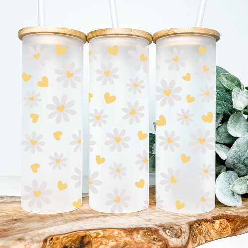 Daisy | UVDTF | 25oz Skinny Glass Tumbler